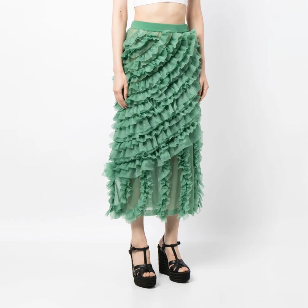 Ulla Johnson Sarafina Skirt Jade Green Runway 2023 Size Large NEW NWT